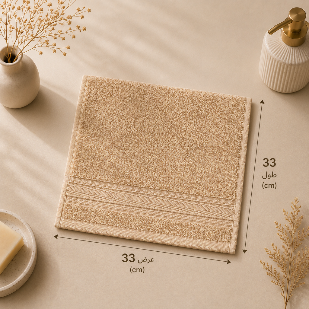فوطة وجه قطن R12 مقاس 33 × 33 سم | 600 جم/م²