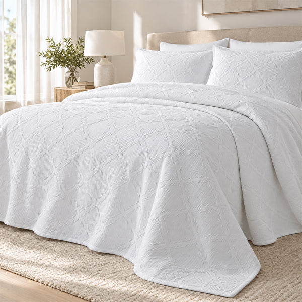 King Quilted Bed Spread  Set 3 PCS. 240x260CM.+2 Pillow Cases -CJ-001-003