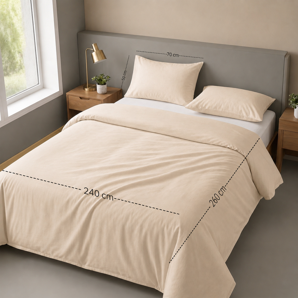Hotel section 600 TC plain Duvet Cover Set 3 260*240 W 2 P/Case 50*70