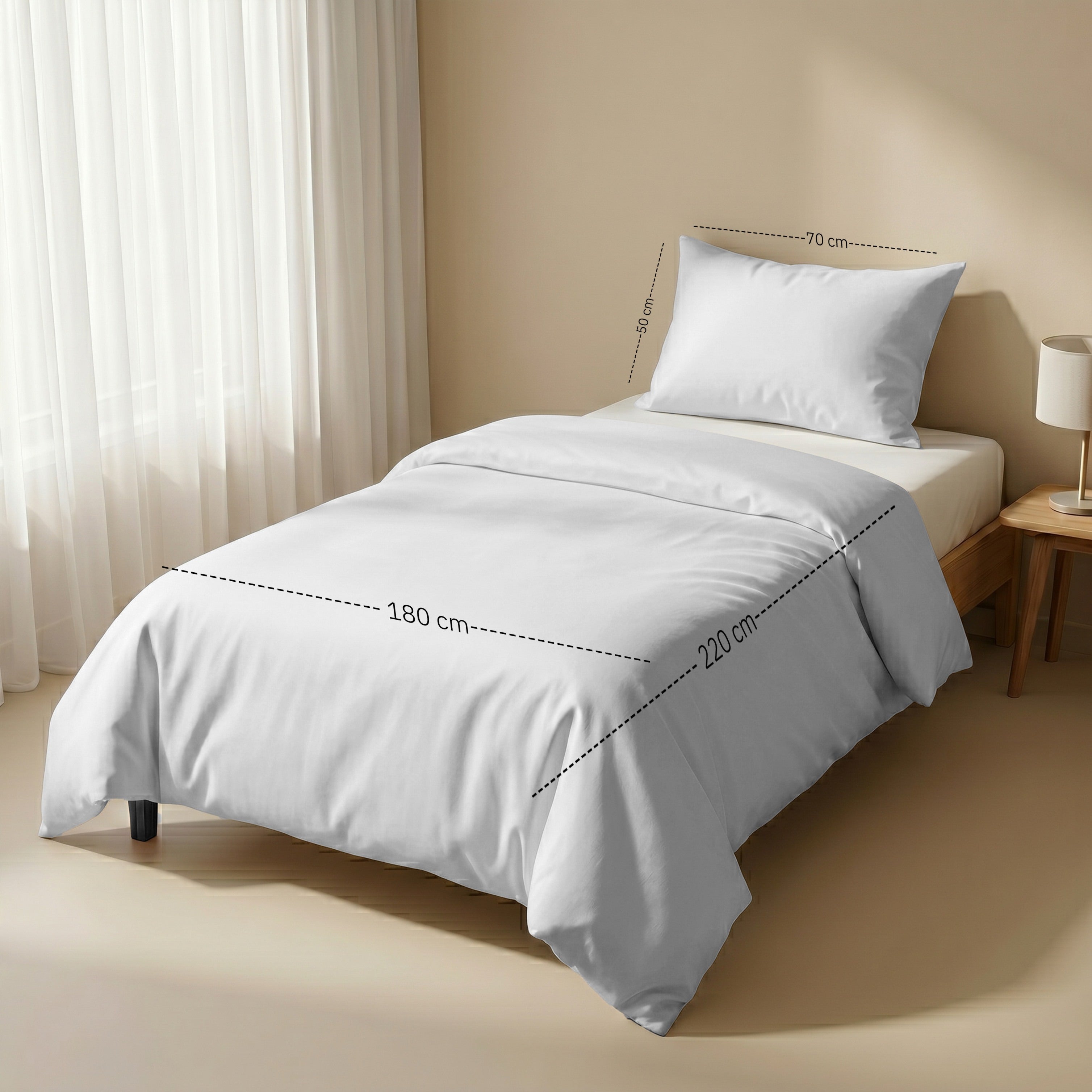Hotel section 600 TC plain Duvet Cover Set 2 180*220 W 1 P/Case 50*70