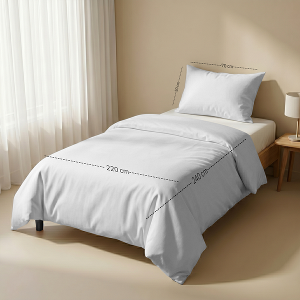 Hotel section 600 TC plain Duvet Cover Set 2 240*220 W 1 P/Case 50*70