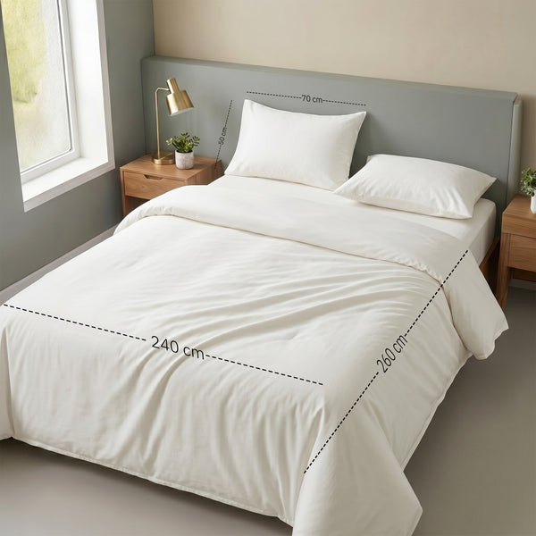 Hotel section 600 TC plain Duvet Cover Set 3 260*240 W 2 P/Case 50*70
