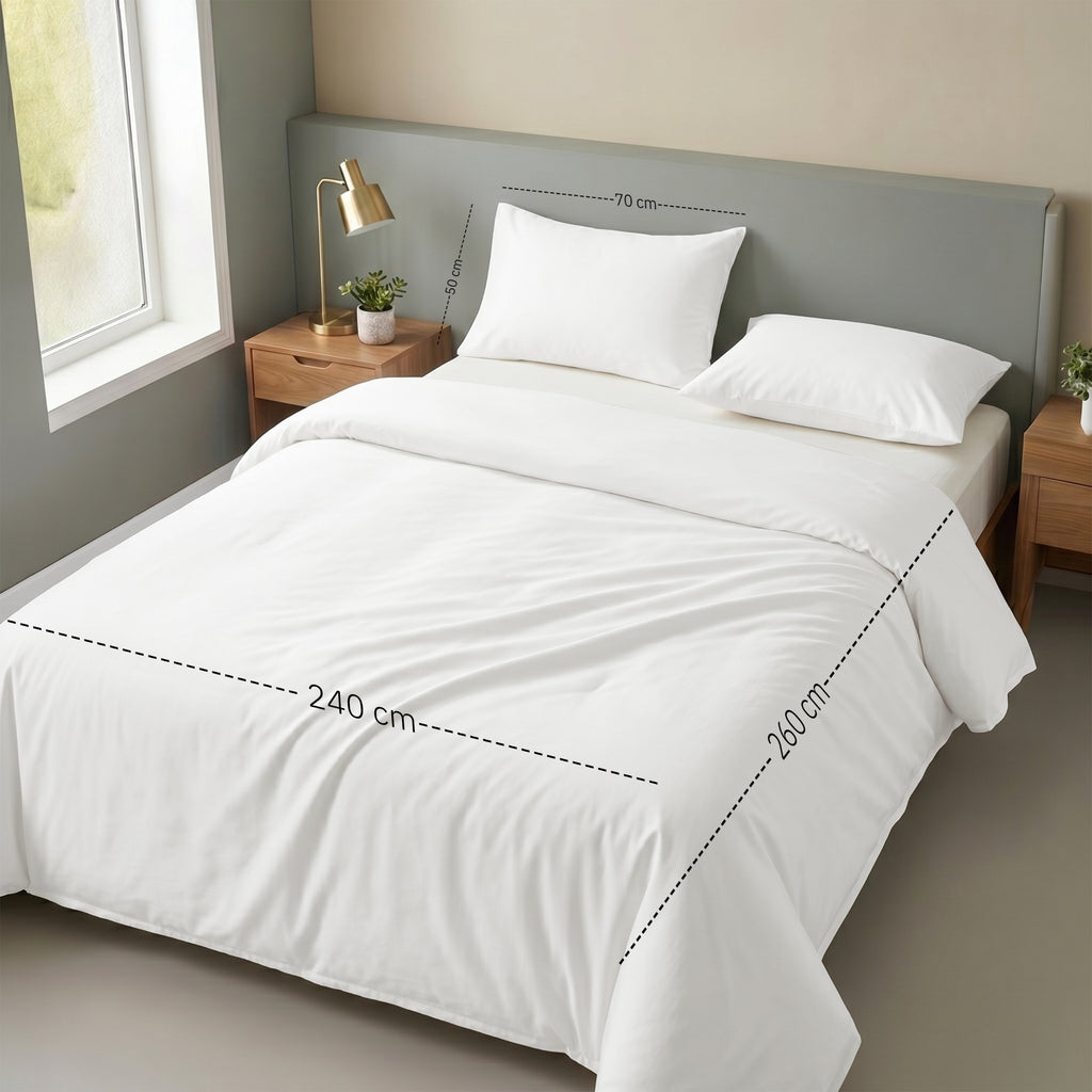 Hotel section 600 TC plain Duvet Cover Set 3 260*240 W 2 P/Case 50*70