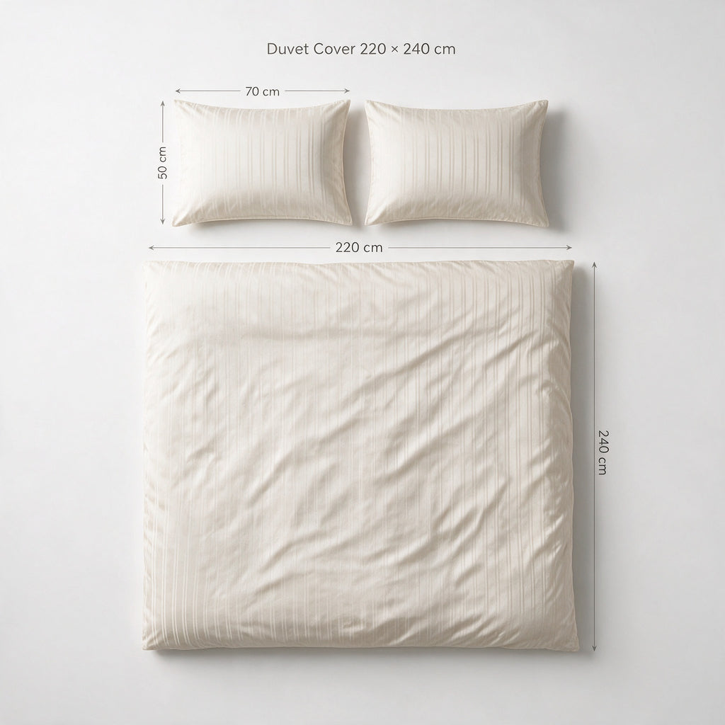 طقم كوفر لحاف جاكار مخطط 300 TC قطعتين – 240×220 سم