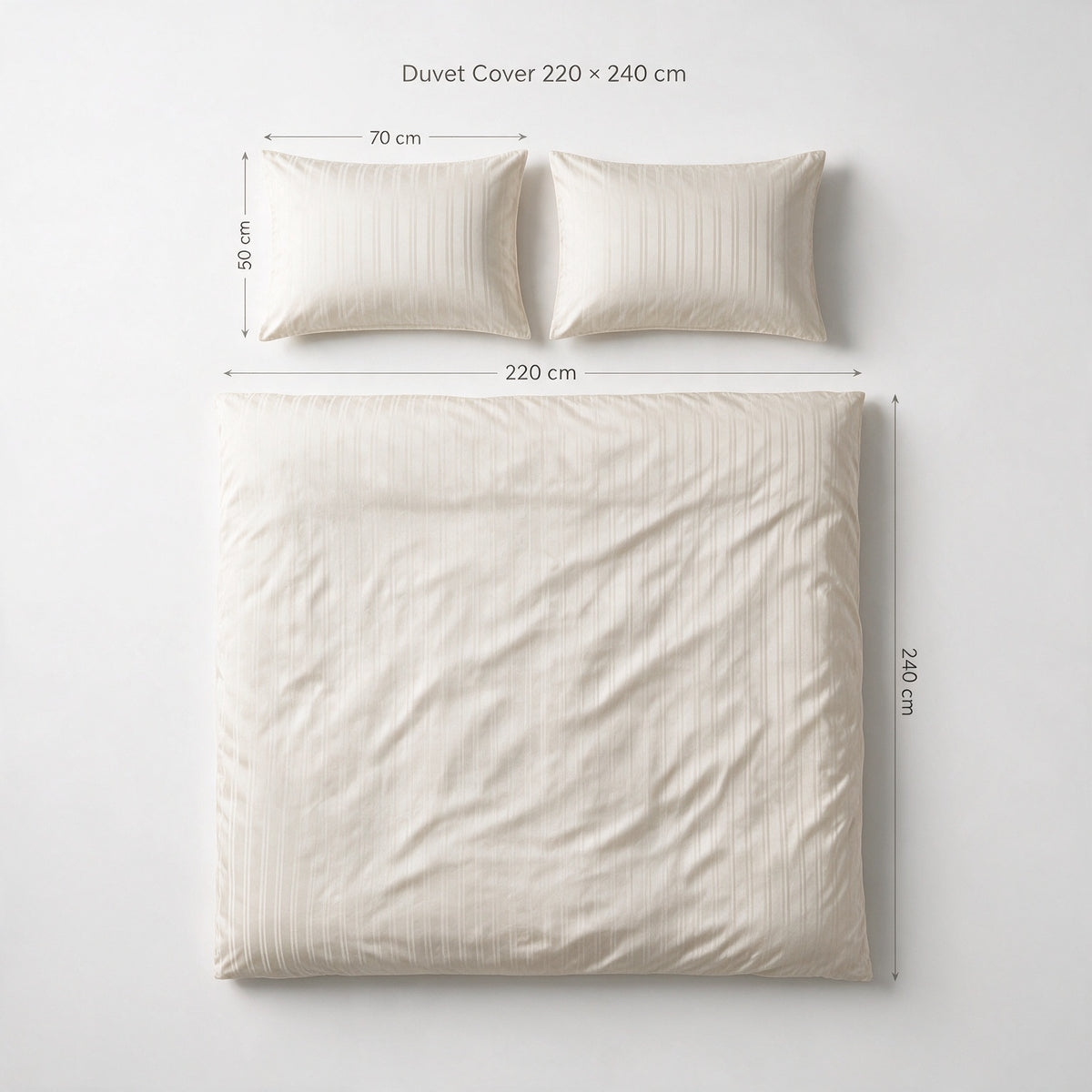 طقم كوفر لحاف جاكار مخطط 300 TC قطعتين – 240×220 سم