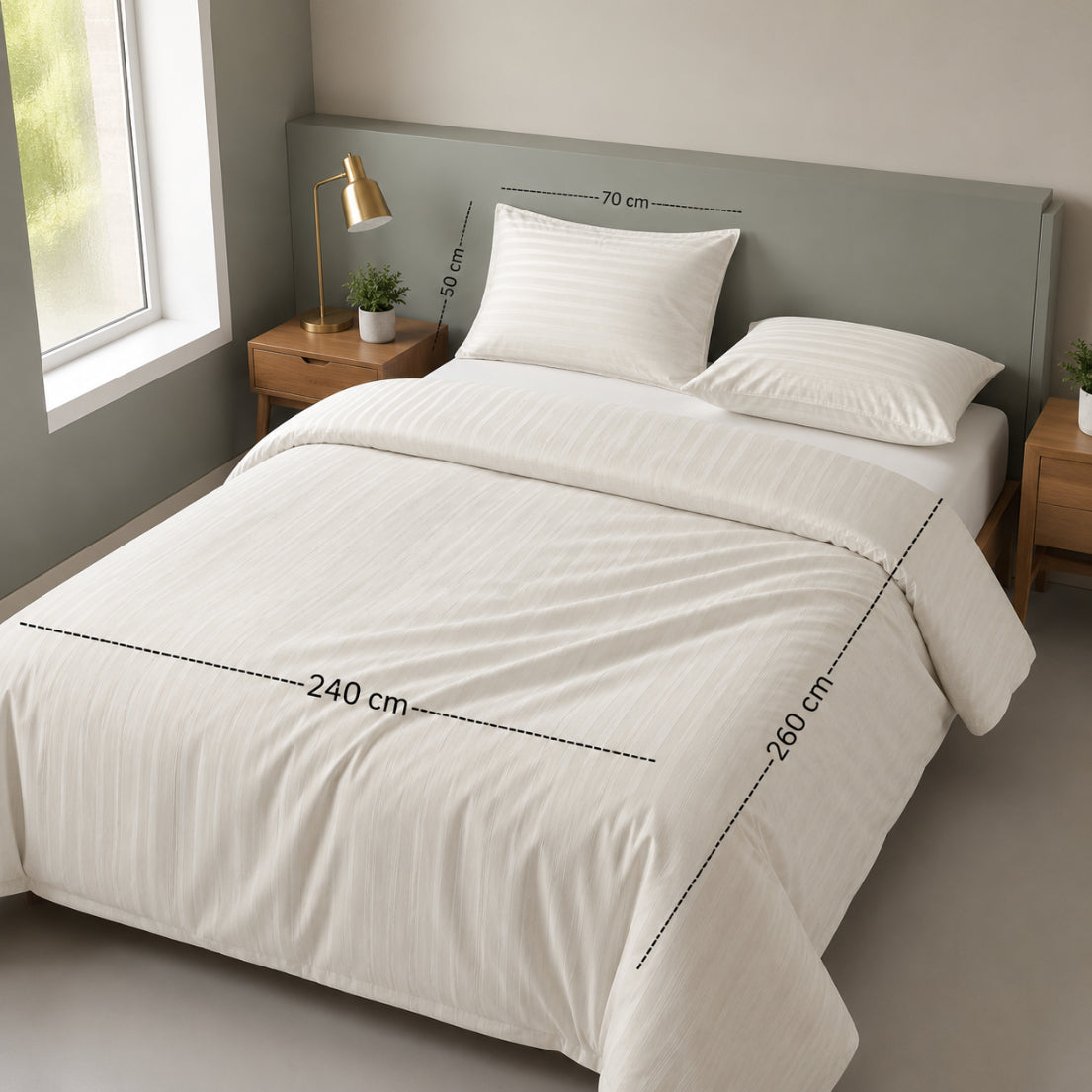 Jaquard Section new style stripe 300 TC Duvet Cover Set 3 260*240 W 2 P/Case 50*70