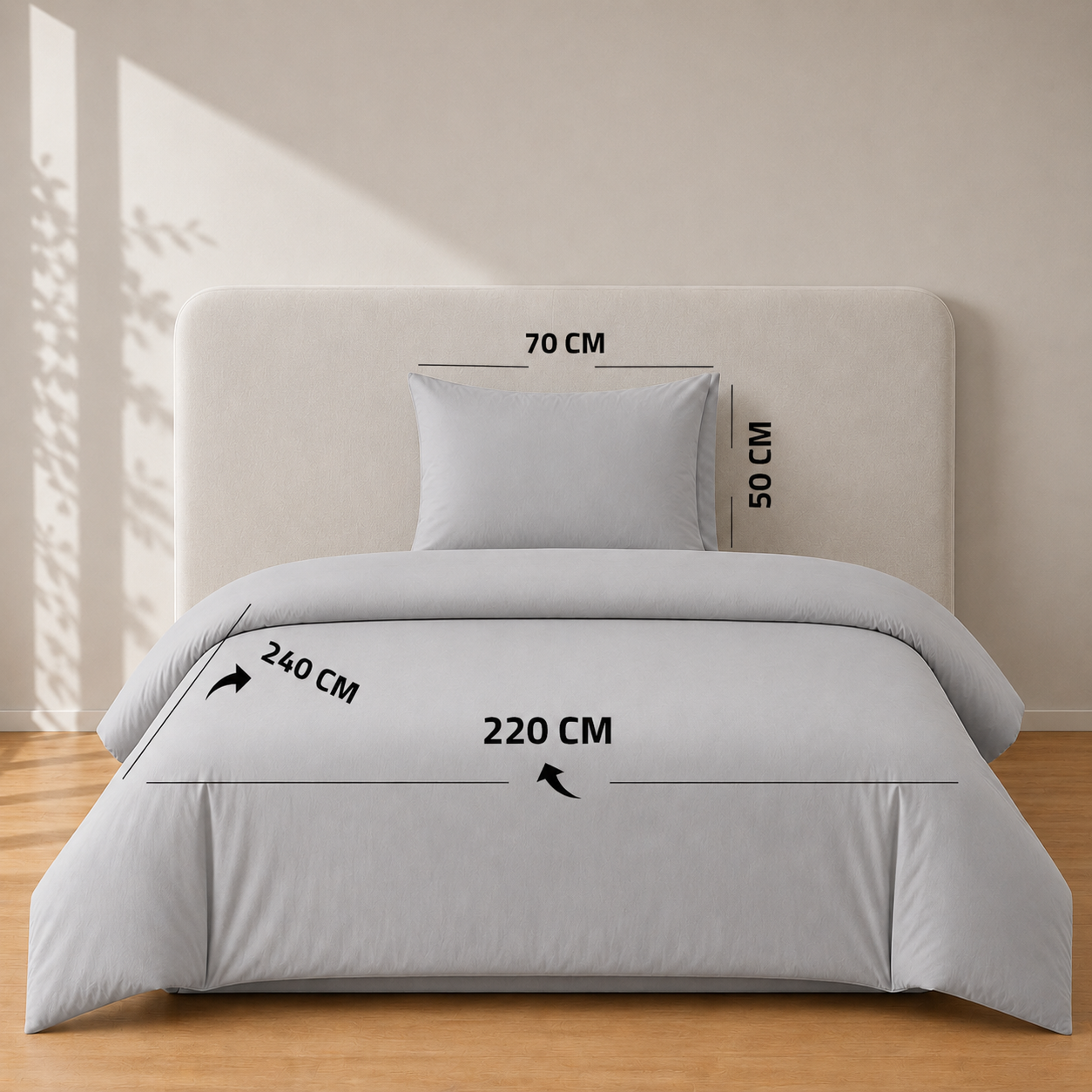 طقم غطاء لحاف كينج برايم كولكشن 300 خيط قطعتين 240 × 220 سم + كيس مخدة 50 × 70 سم