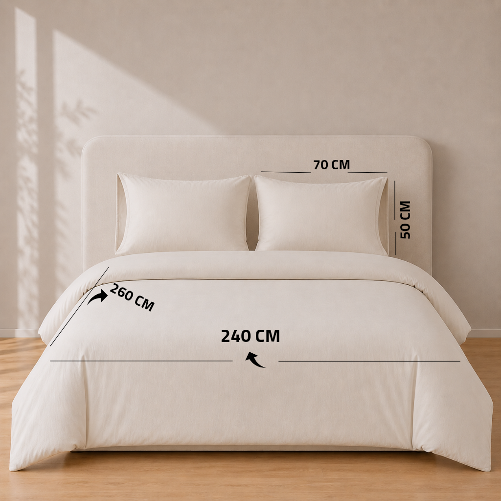 طقم غطاء لحاف كينج برايم كولكشن 300 خيط 3 قطع 260 × 240 سم + 2 كيس مخدة 50 × 70 سم