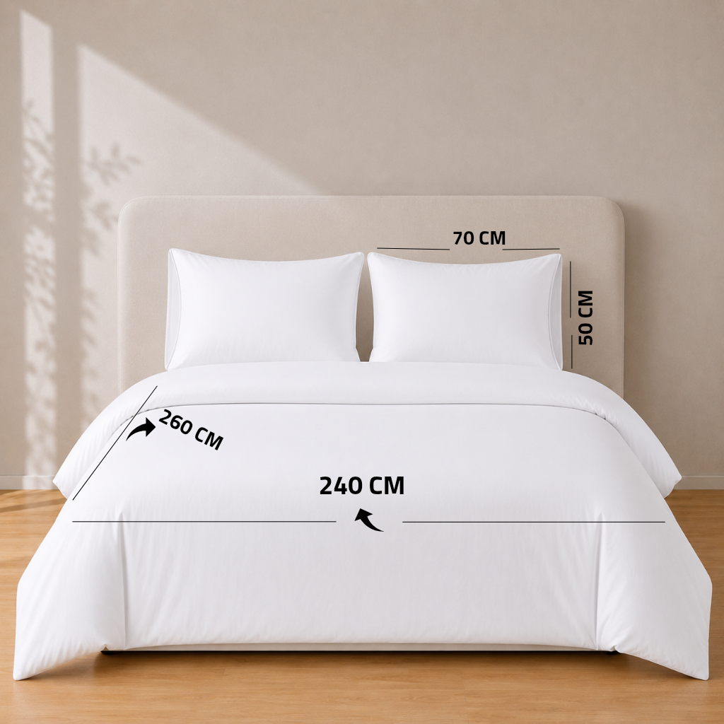 طقم غطاء لحاف كينج برايم كولكشن 300 خيط 3 قطع 260 × 240 سم + 2 كيس مخدة 50 × 70 سم