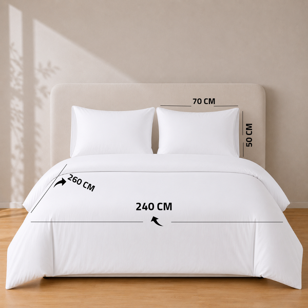 طقم غطاء لحاف كينج برايم كولكشن 300 خيط 3 قطع 260 × 240 سم + 2 كيس مخدة 50 × 70 سم
