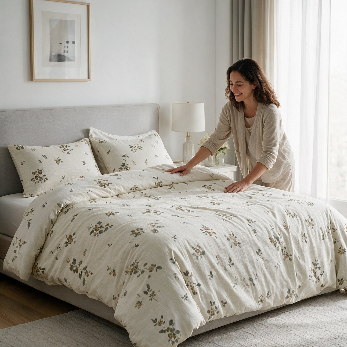 Single Duvet Cover Set 3 PCS. 180x220CM+Flab.+2 Pillow Cases -1001