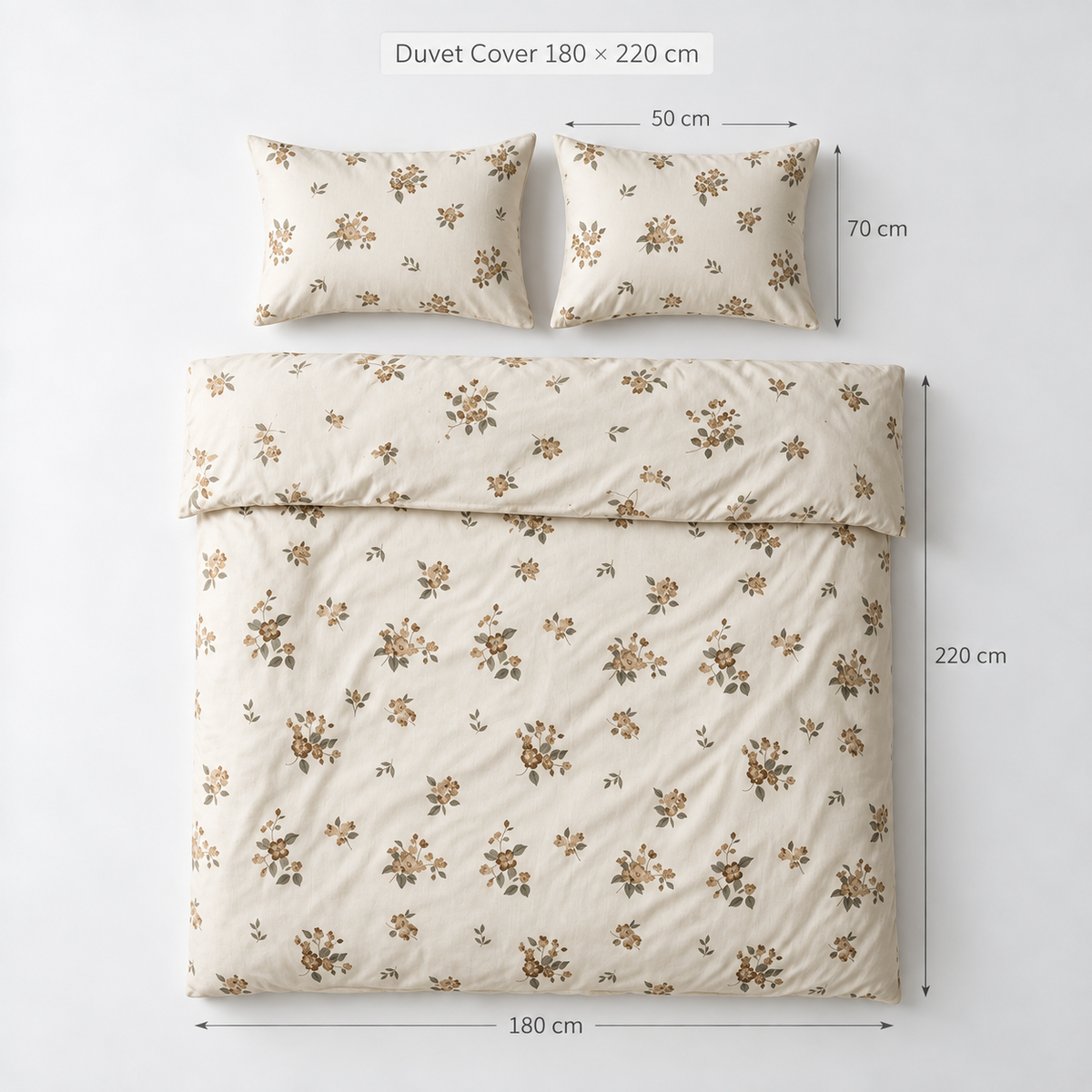 Single Duvet Cover Set 3 PCS. 180x220CM+Flab.+2 Pillow Cases -1001