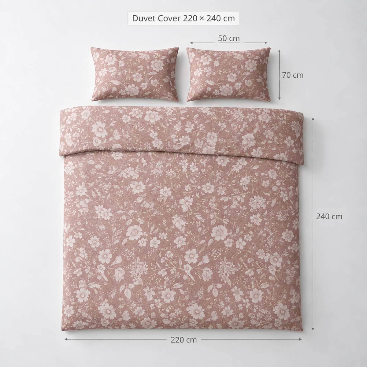 Double Duvet Cover Set 3 PCS. 220x240CM+Flab.+2 Pillow Cases -1003