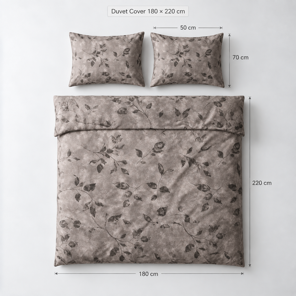Single Duvet Cover Set 3 PCS. 180x220CM+Flab.+2 Pillow Cases -1007