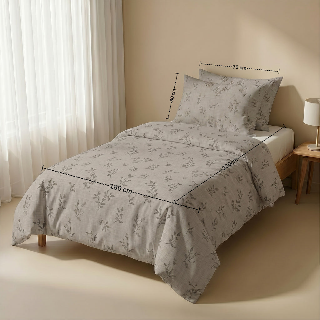 Single Duvet Cover Set 3 PCS. 180x220CM+Flab.+2 Pillow Cases -1007