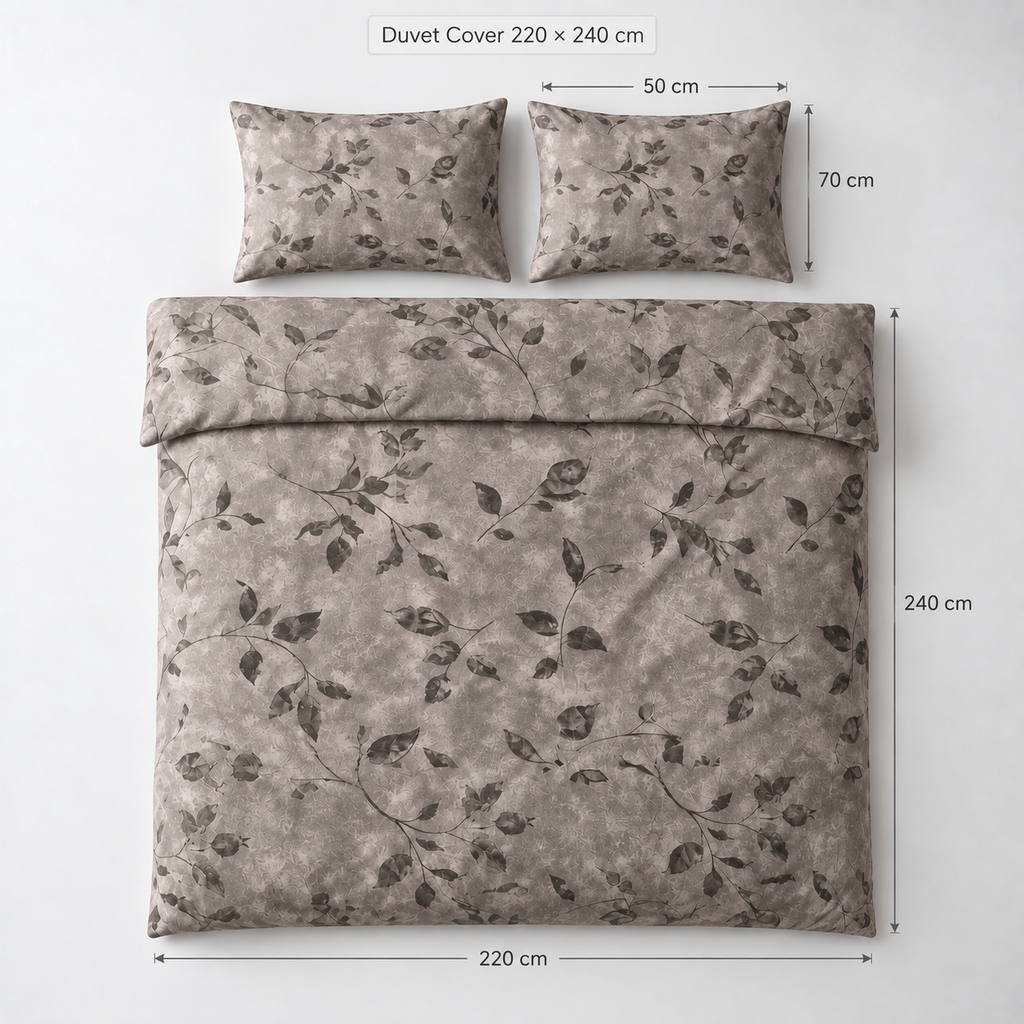 Double Duvet Cover Set 3 PCS. 220x240CM+Flab.+2 Pillow Cases -1007