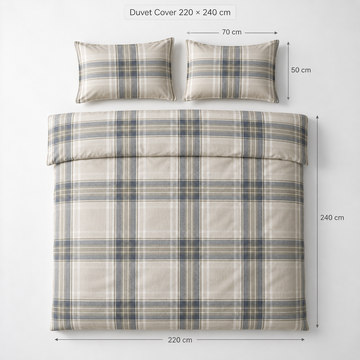 Double Duvet Cover Set 3 PCS. 220x240CM+Flab.+2 Pillow Cases -1008