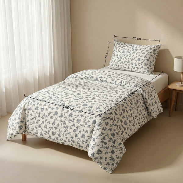 Single Duvet Cover Set 3 PCS. 180x220CM+Flab.+2 Pillow Cases -1012