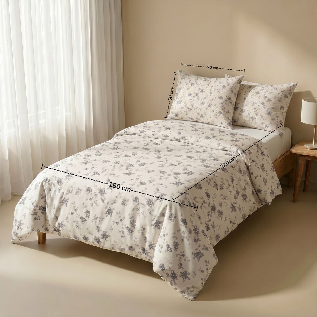 Single Duvet Cover Set 3 PCS. 180x220CM+Flab.+2 Pillow Cases -1014