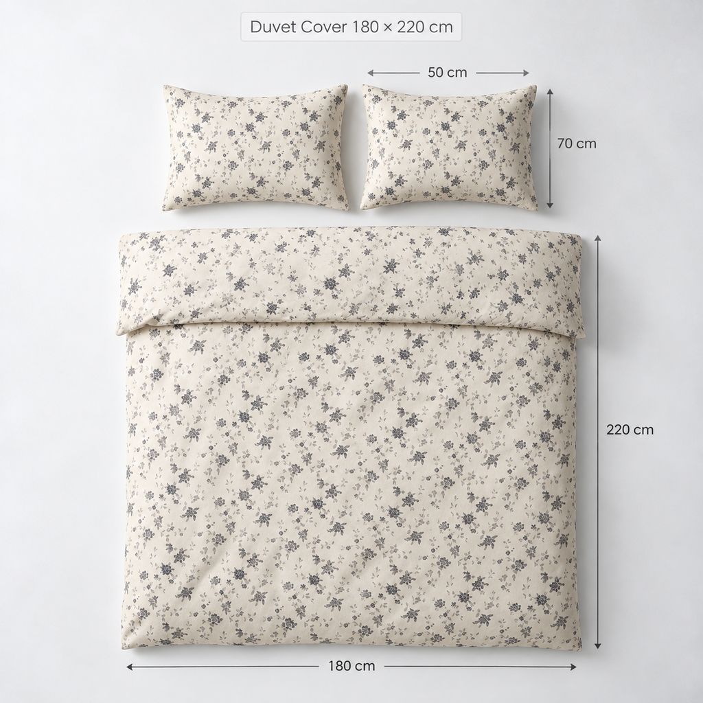 Single Duvet Cover Set 3 PCS. 180x220CM+Flab.+2 Pillow Cases -1014