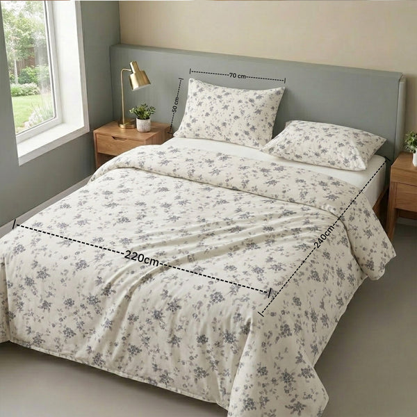 Double Duvet Cover Set 3 PCS. 220x240CM+Flab.+2 Pillow Cases -1014