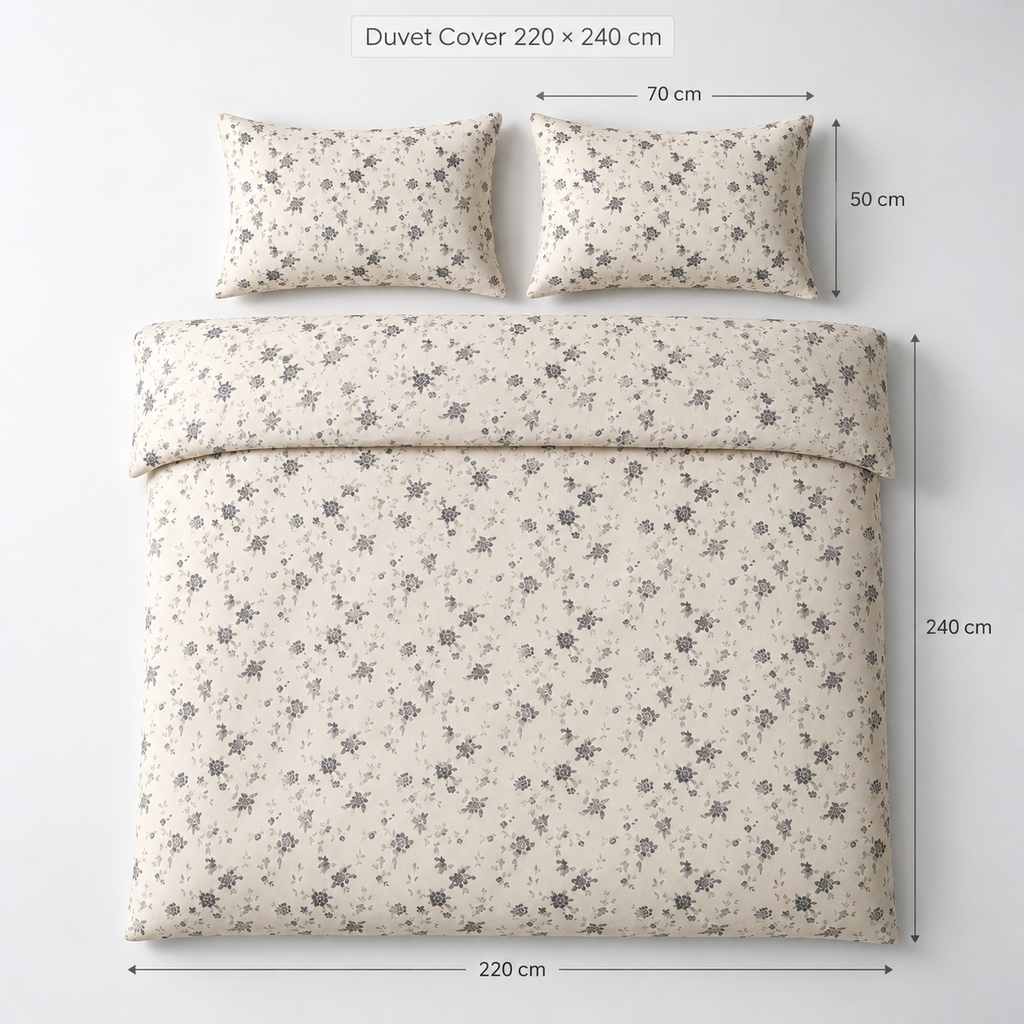 Double Duvet Cover Set 3 PCS. 220x240CM+Flab.+2 Pillow Cases -1014