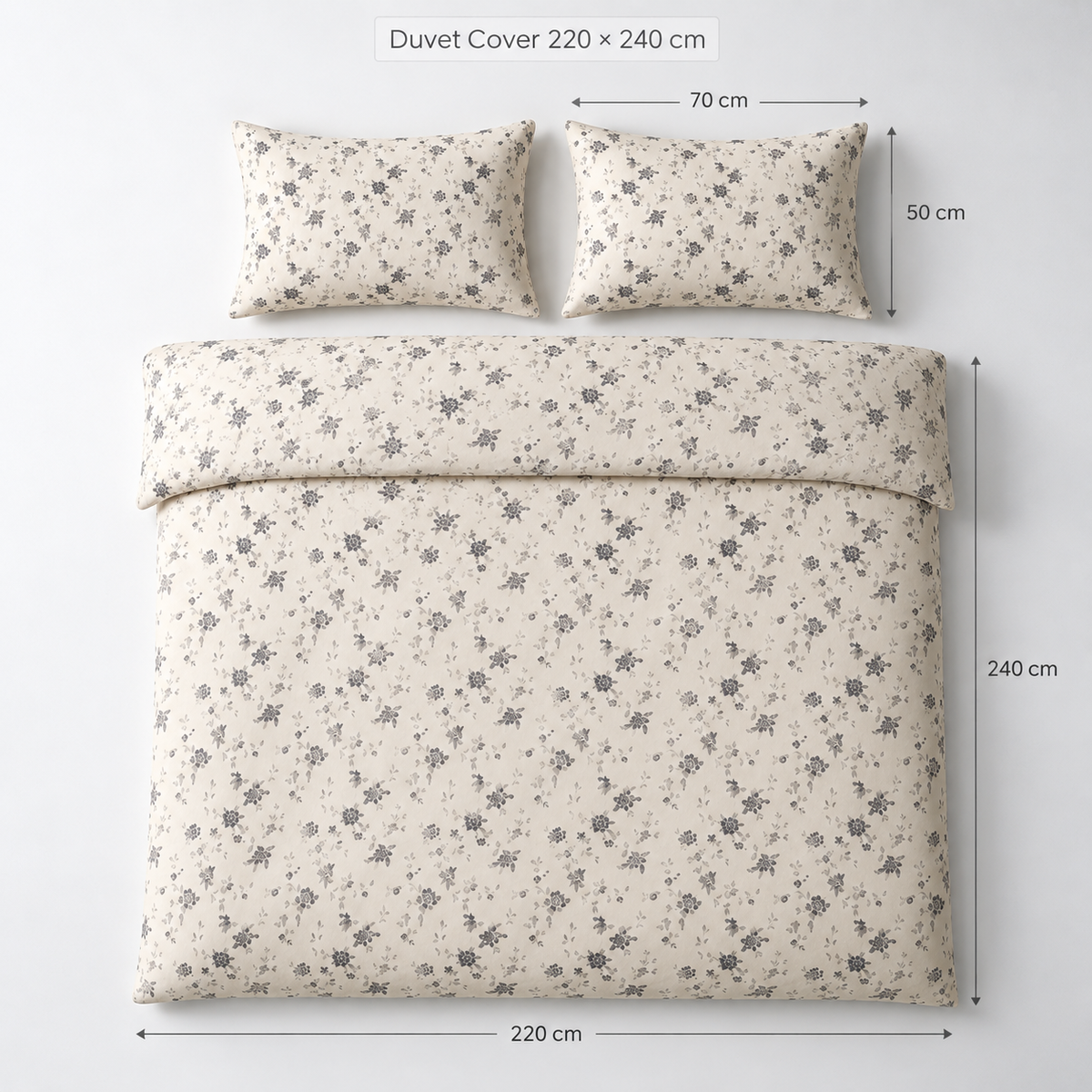Double Duvet Cover Set 3 PCS. 220x240CM+Flab.+2 Pillow Cases -1014
