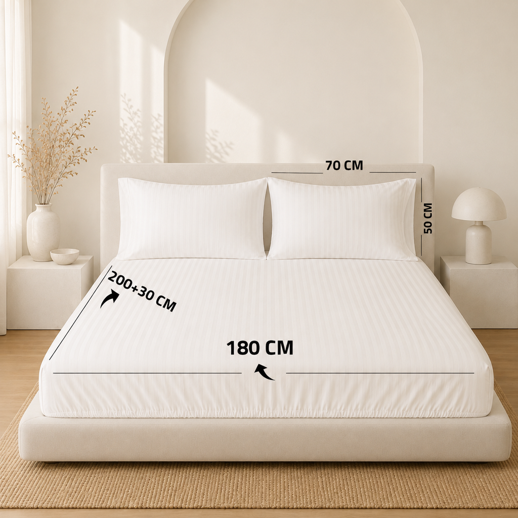 King Bed Cover Set 4 PCS.  1 Duvet Cover 240x260CM+Flab +1 Fitted sheet 180x200+30 cm + 2 oxford pillow case 50x70