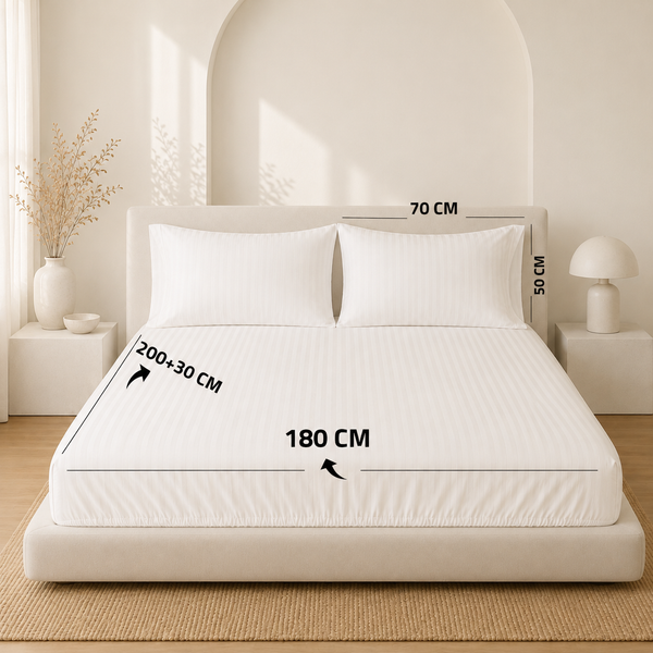 King Bed Cover Set 4 PCS.  1 Duvet Cover 240x260CM+Flab +1 Fitted sheet 180x200+30 cm + 2 oxford pillow case 50x70