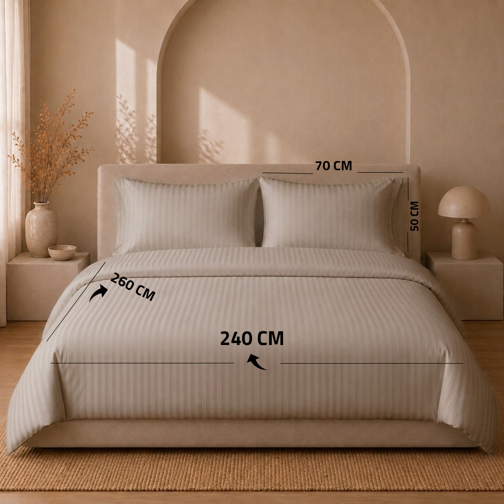 King Bed Cover Set 4 PCS.  1 Duvet Cover 240x260CM+Flab +1 Fitted sheet 180x200+30 cm + 2 oxford pillow case 50x70