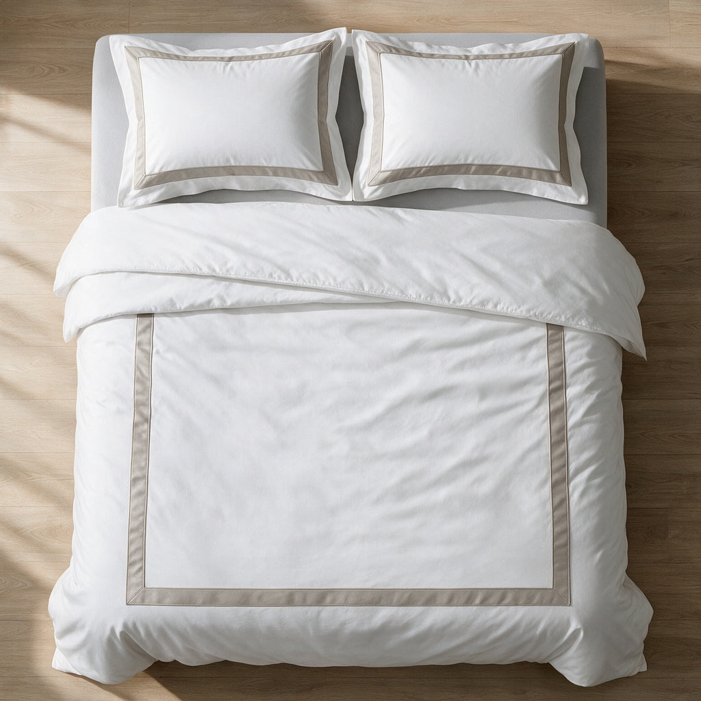 Decorative section plain Duvet Cover + 2 P/Case 50*70 white - S-STH