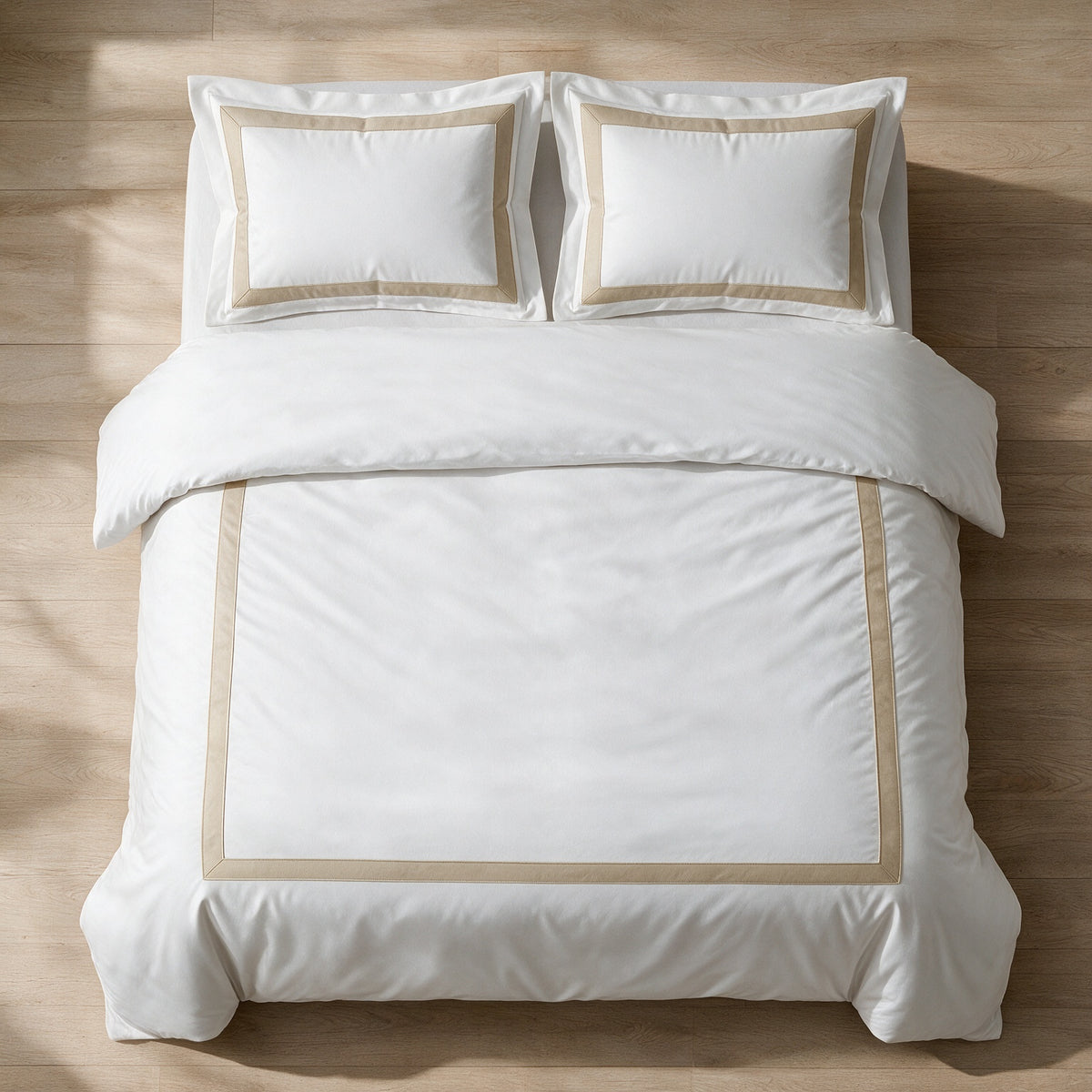 Decorative section plain Duvet Cover + 2 P/Case 50*70 white - G-STH