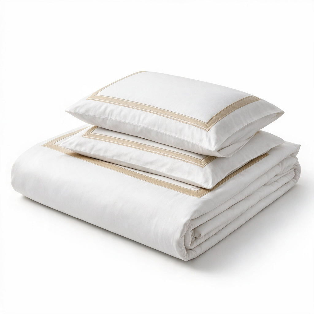 Decorative section plain Duvet Cover + 2 P/Case 50*70 white - G-STH
