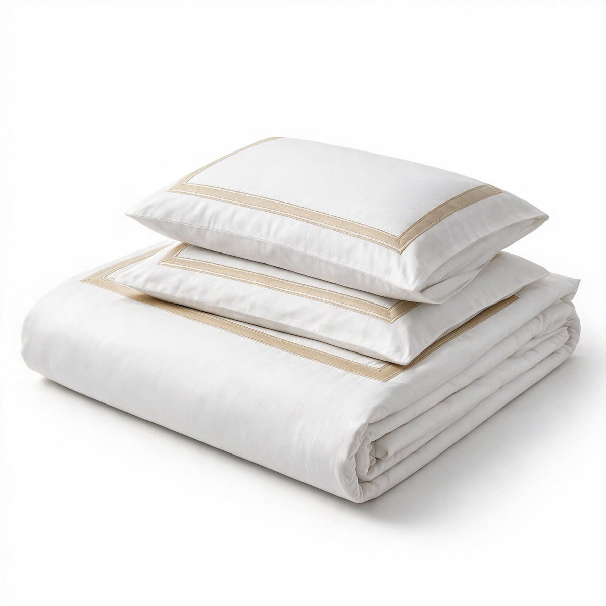 Decorative section plain Duvet Cover + 2 P/Case 50*70 white - G-STH