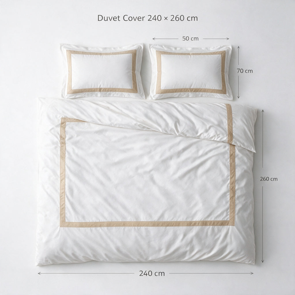 Decorative section plain Duvet Cover + 2 P/Case 50*70 white - G-STH