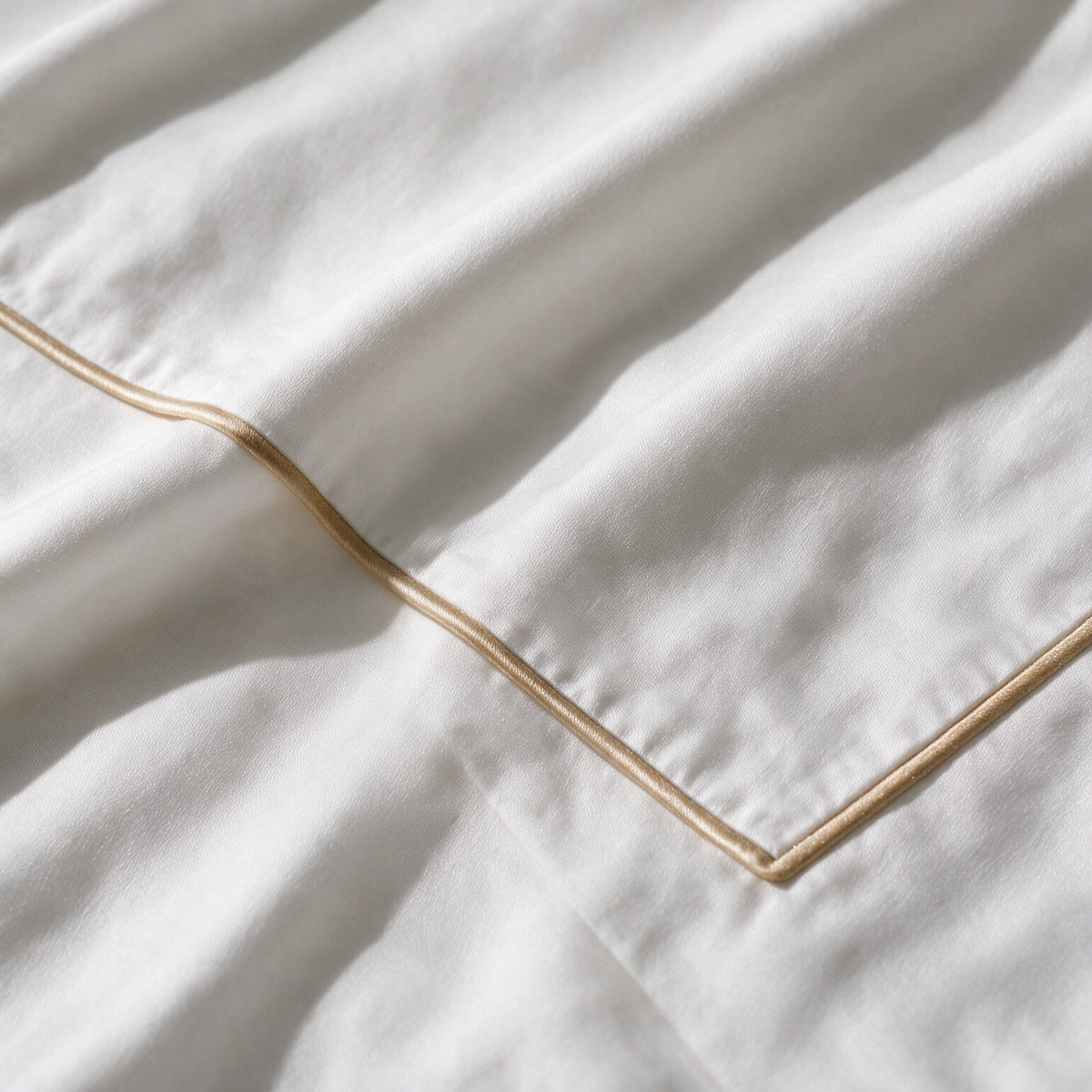 Piping section plain Duvet Cover Set 3 220*240 W 2 P/Case 50*70 white-G-PIP