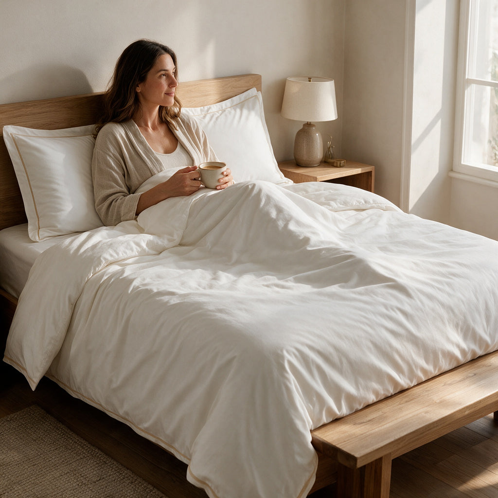 Duvet Cover Cotton Satin Piping Set 3 PCS - G-PIP - 220×240 / 240×260 cm