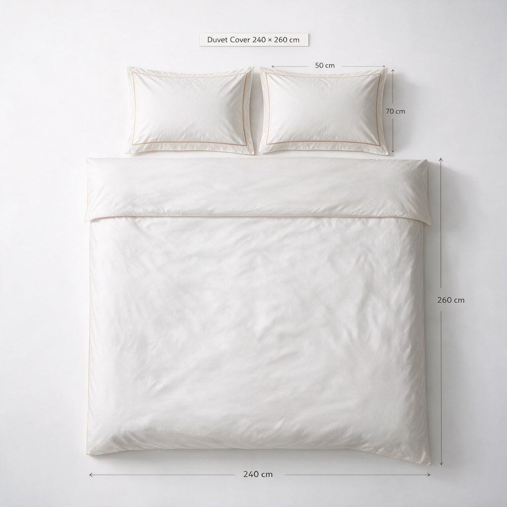 Duvet Cover Cotton Satin Piping Set 3 PCS - G-PIP - 220×240 / 240×260 cm