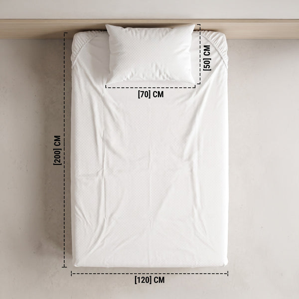 Embossed Fitted Sheet Set 2 120*200+35 W 1 P/Case 50*70