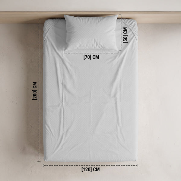Embossed Fitted Sheet Set 2 120*200+35 W 1 P/Case 50*70