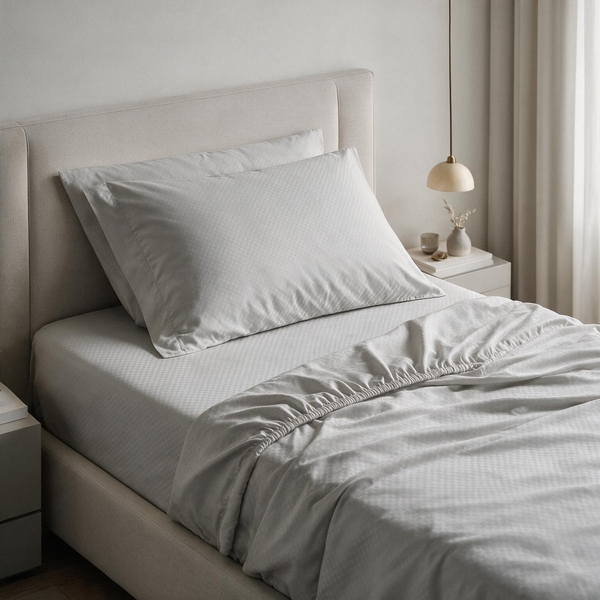 Embossed Fitted Sheet Set 2 120*200+35 W 1 P/Case 50*70