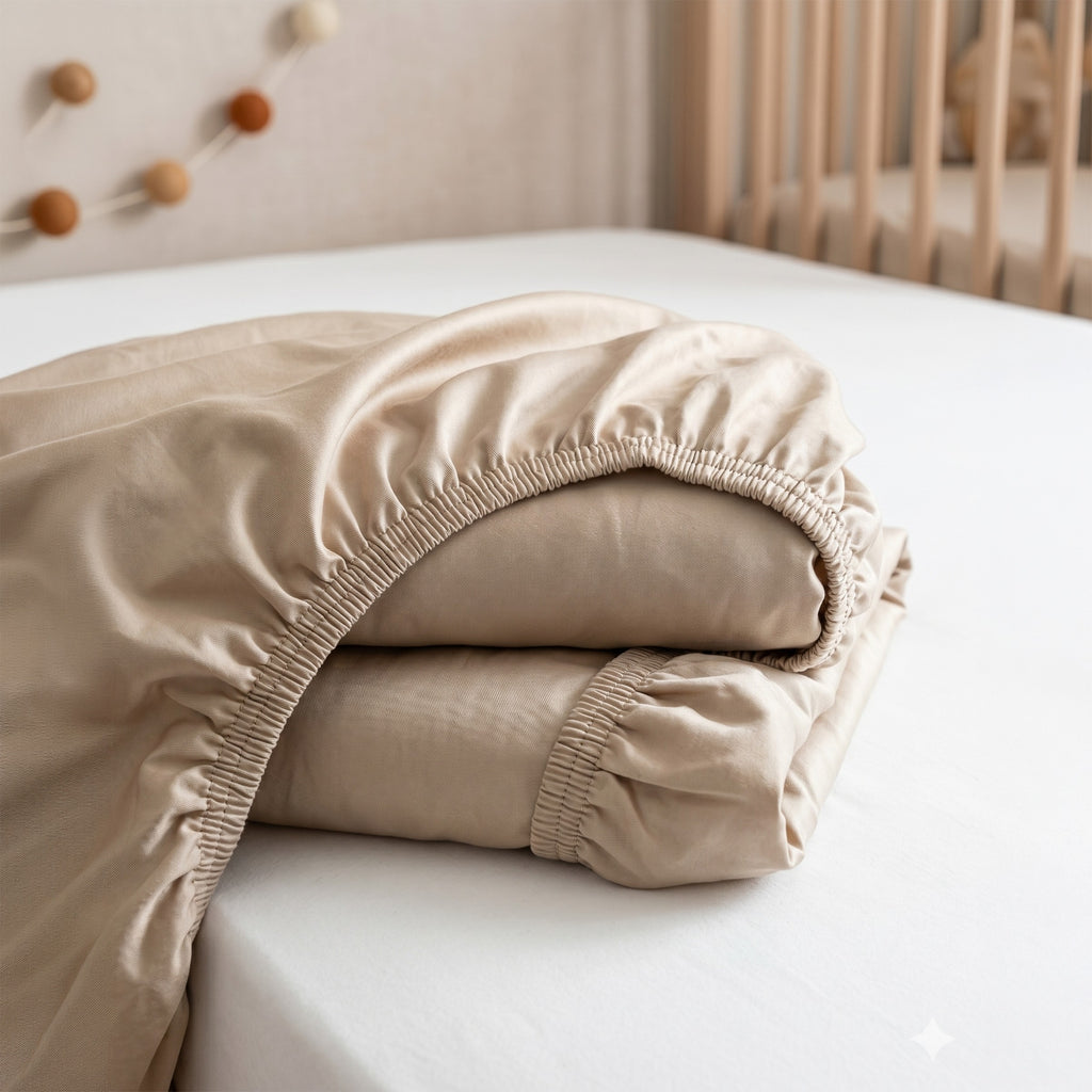Hotel section 600 TC plain Fitted Sheet Set 2 120*200+35 W 1 P/Case 50*70