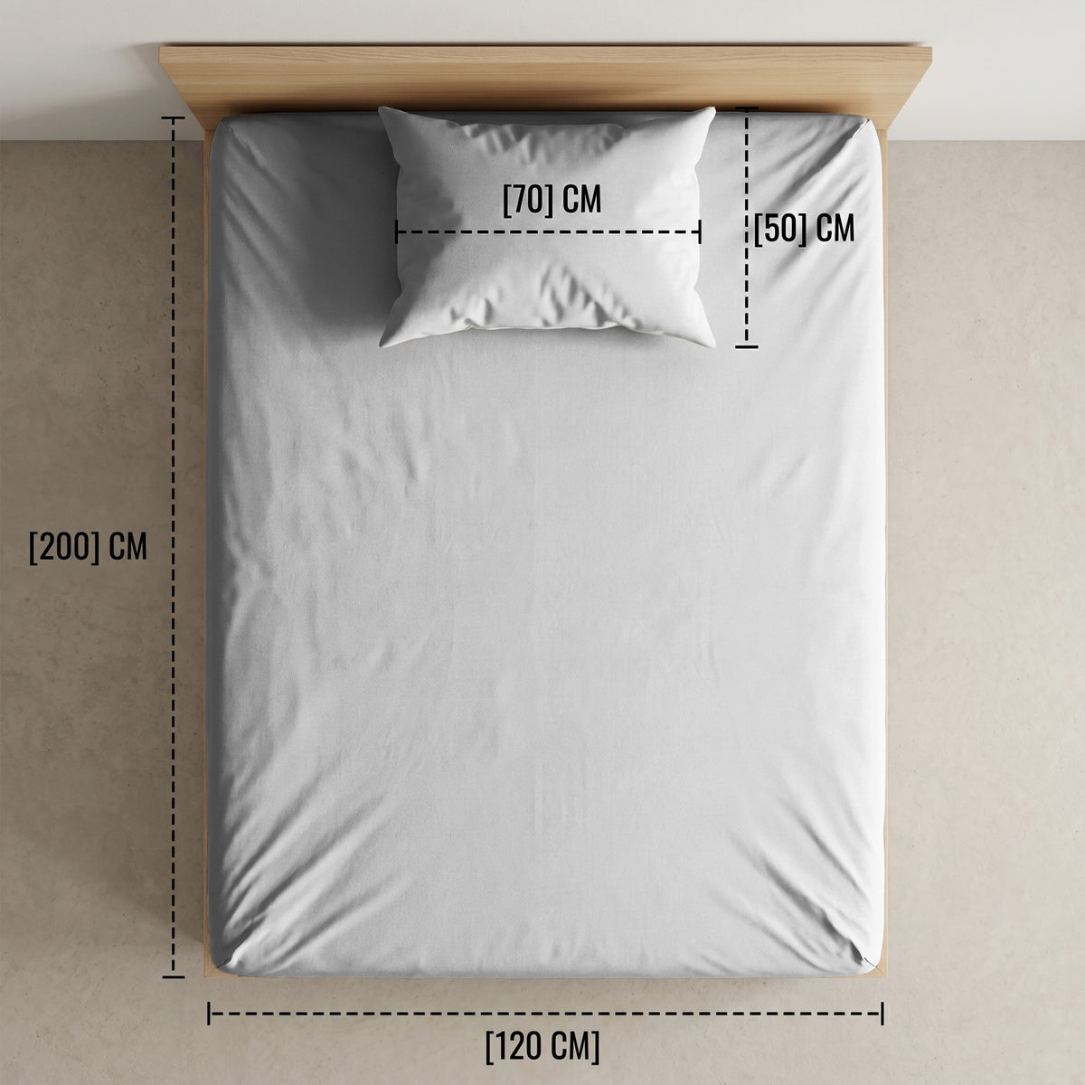 Hotel section 600 TC plain Fitted Sheet Set 2 120*200+35 W 1 P/Case 50*70