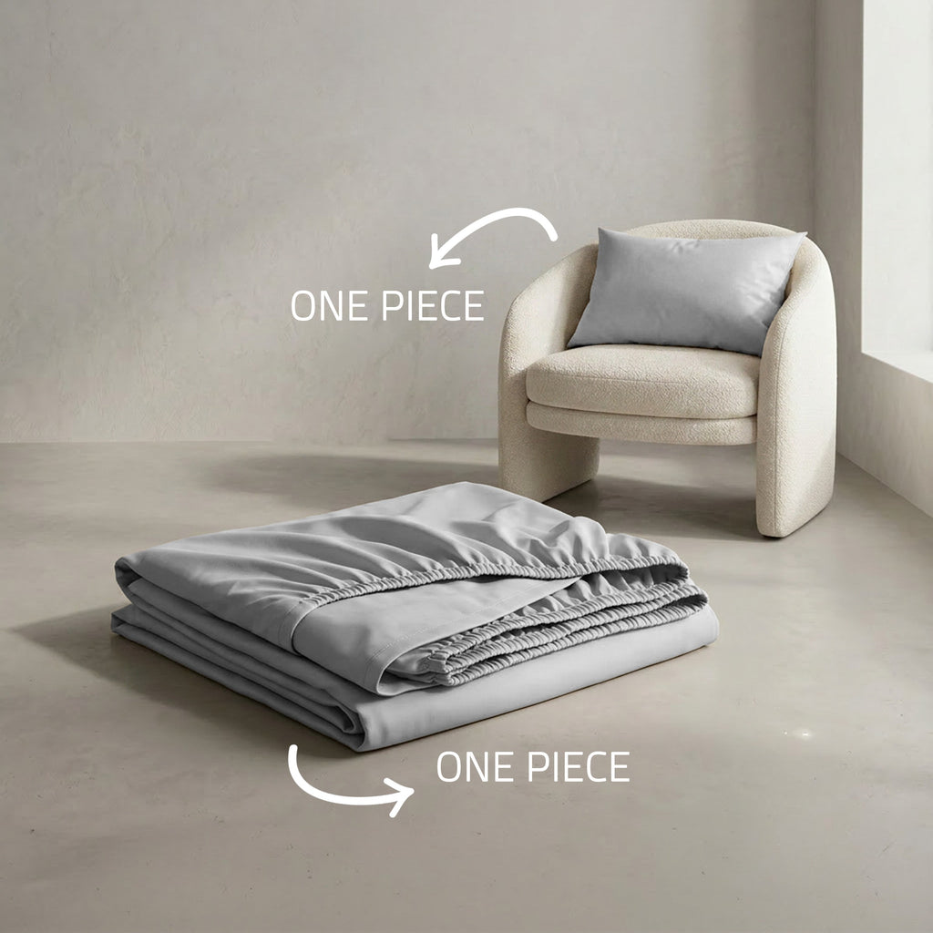 Hotel section 600 TC plain Fitted Sheet Set 2 120*200+35 W 1 P/Case 50*70