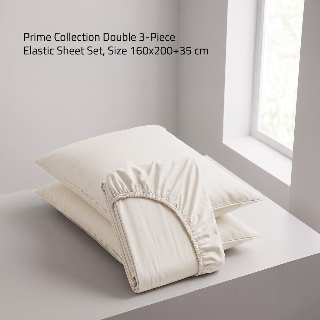 Prime Collection 300 TC Fitted Sheet Set 3 160*200+35 W 2 P/Case 50*70