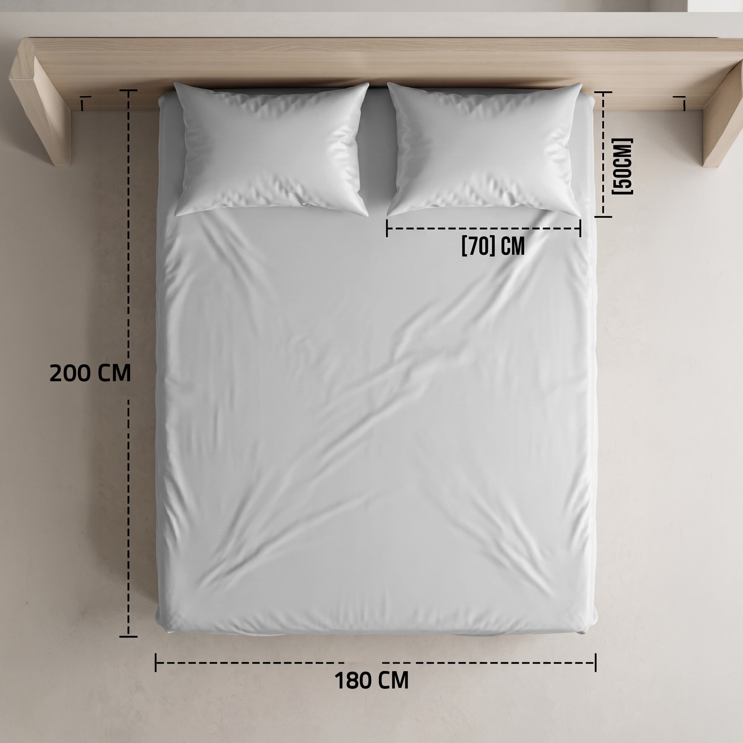 Prime Collection 300 TC Fitted Sheet Set 3 180*200+35 W 2 P/Case 50*70