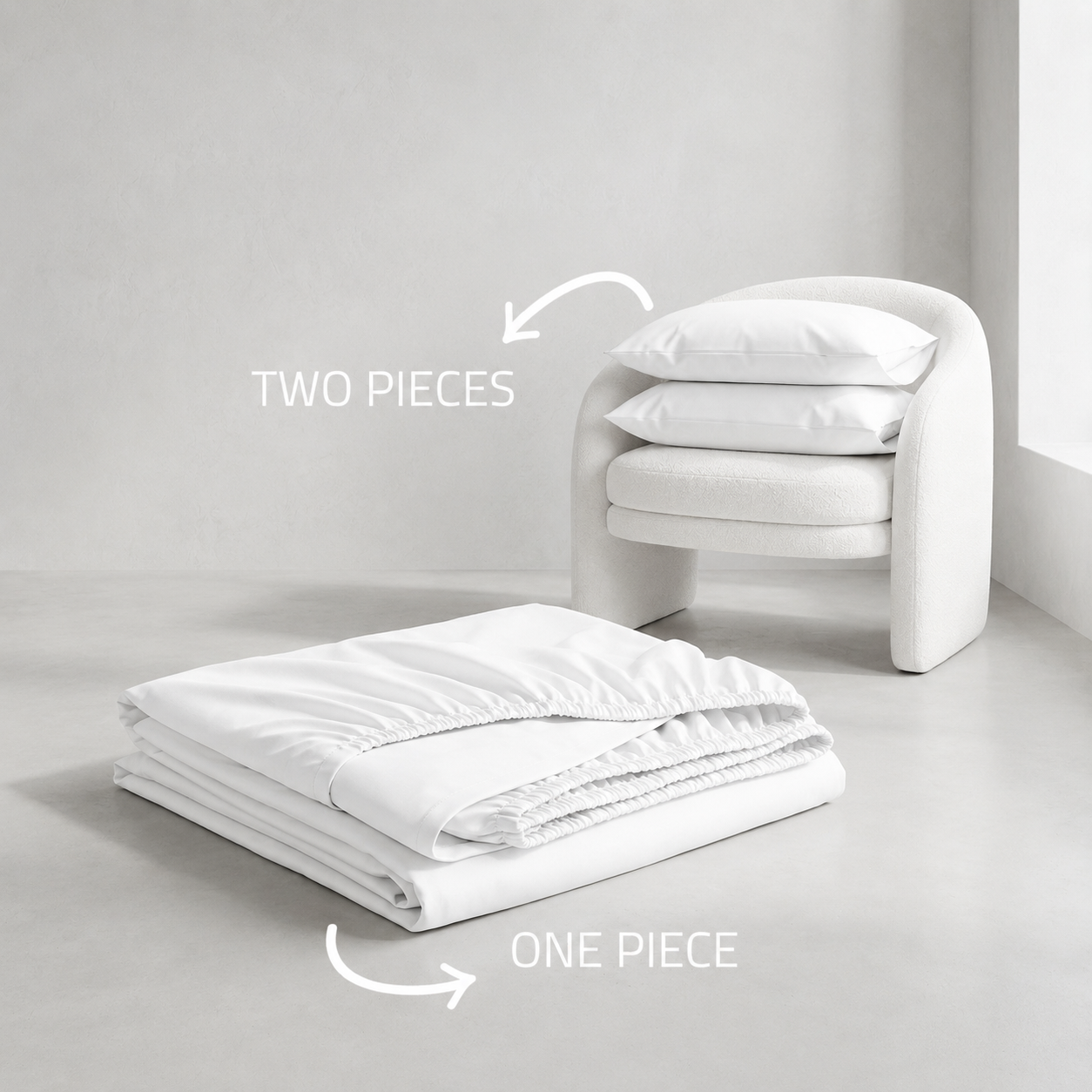 Prime Collection 300 TC Fitted Sheet Set 3 180*200+35 W 2 P/Case 50*70