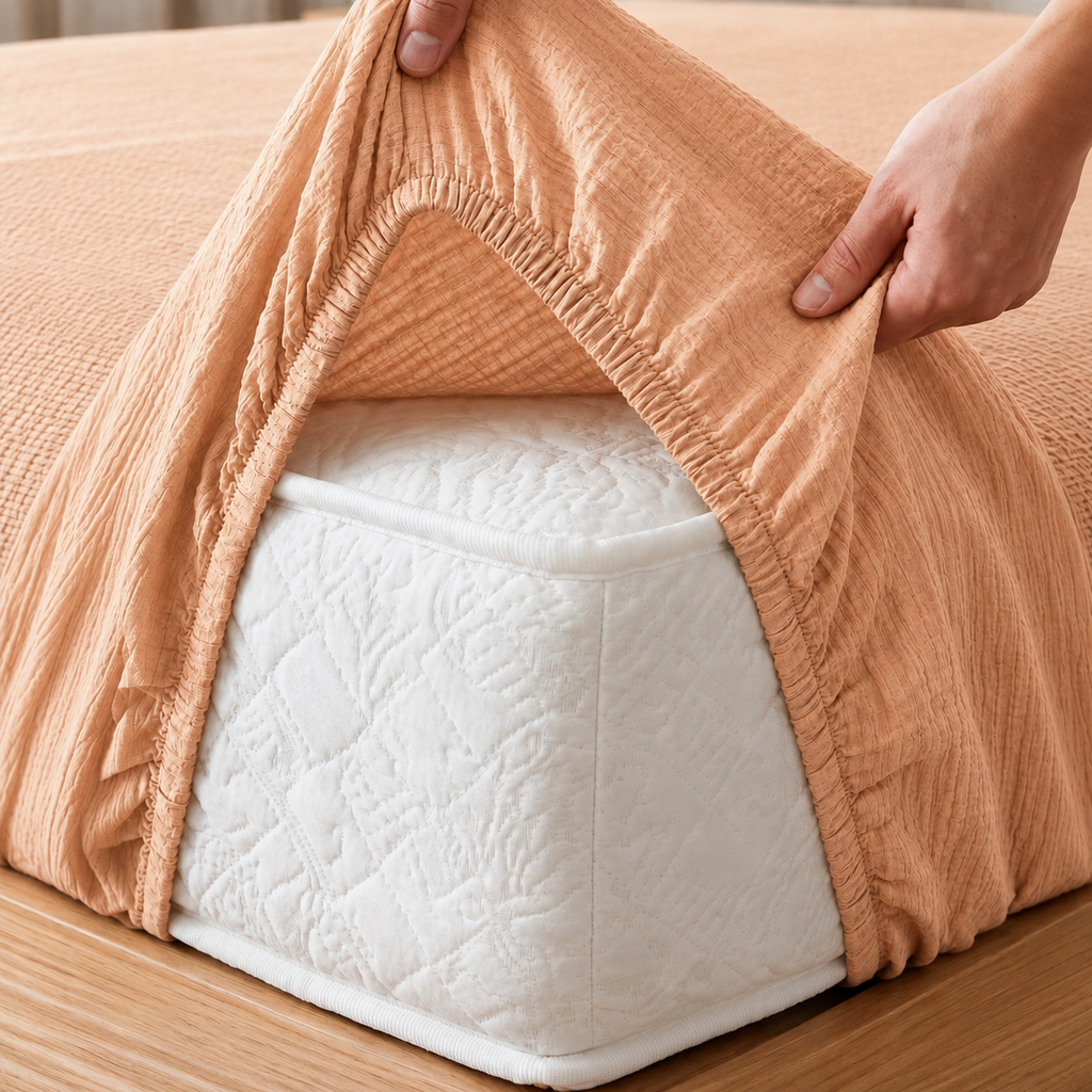 Single Fitted Sheet Set 3 PCS. 120x200+30CM.+2 Pillow Cases 50x70cm -1002