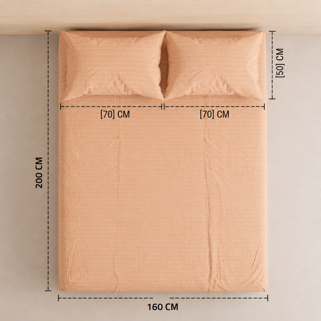 Double Fitted Sheet Set 3 PCS. 160x200+30CM.+2 Pillow Cases 50x70cm -1002