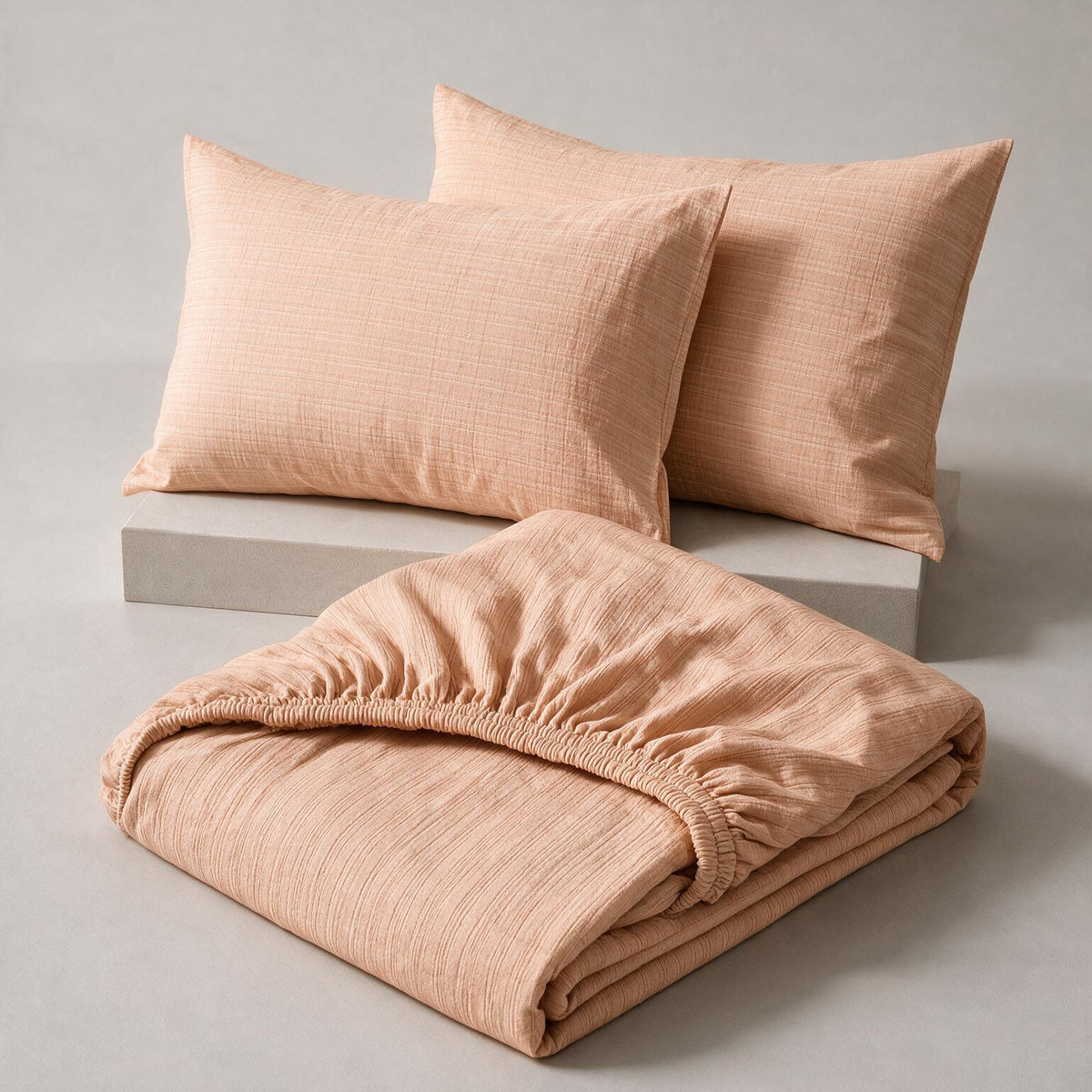 Single Fitted Sheet Set 3 PCS. 120x200+30CM.+2 Pillow Cases 50x70cm -1002